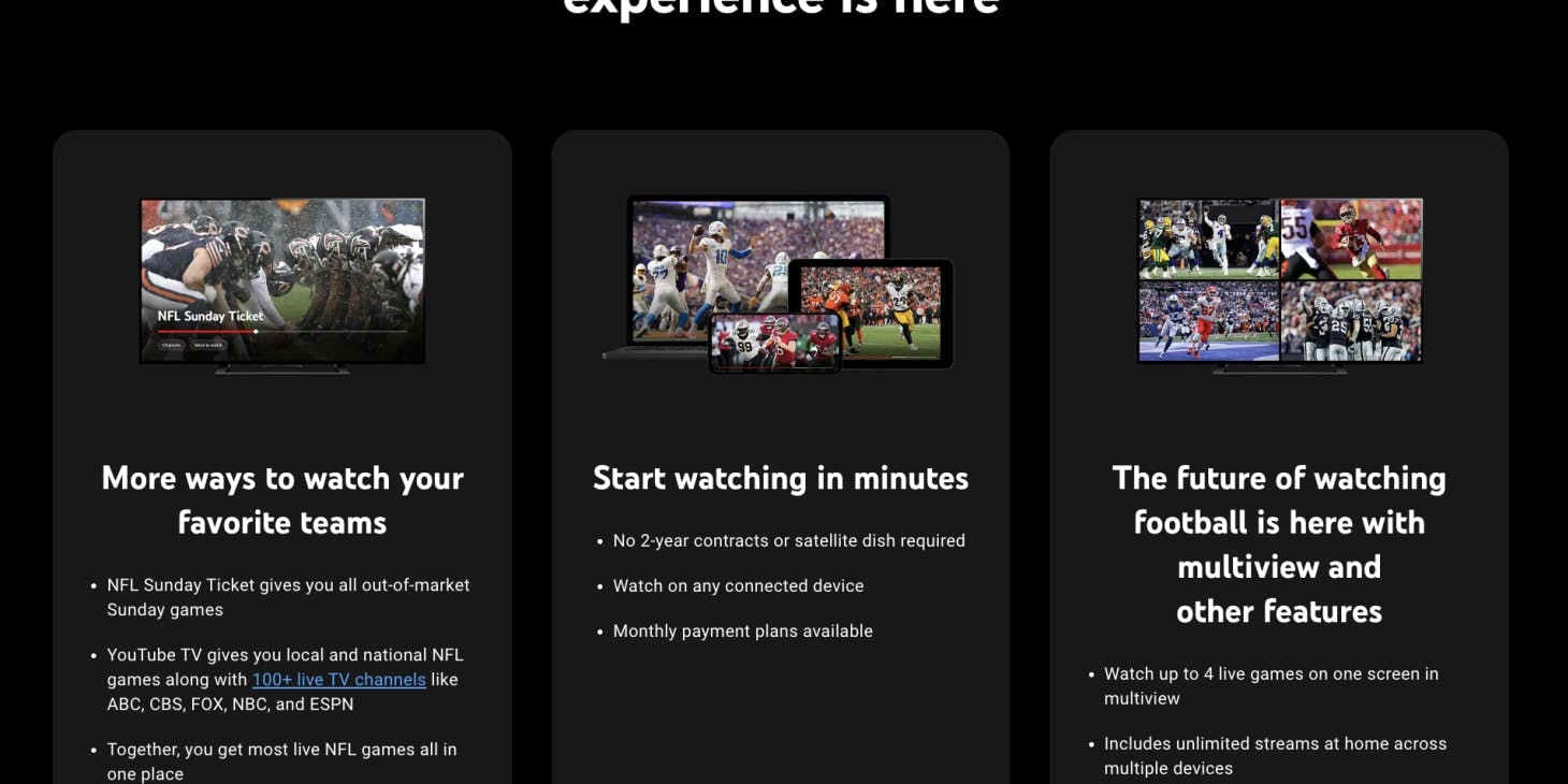 Review: NFL Sunday Ticket on YouTube TV